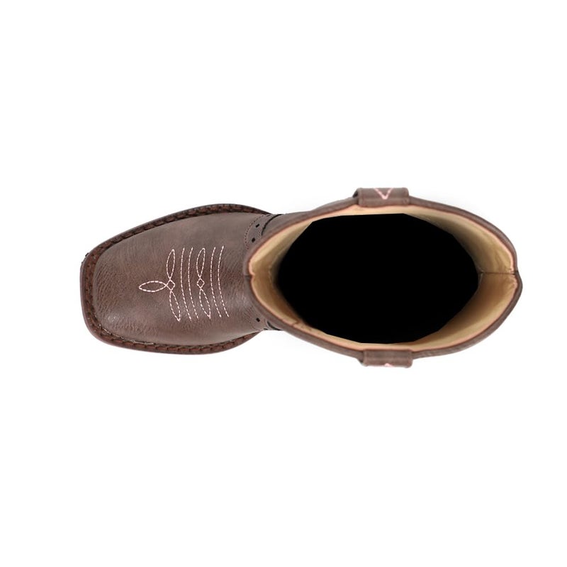 ROPER Kids Girls Lexi Rhinestone Square Toe Casual Boots Mid Calf - Brown - Size 11 M - Image 4